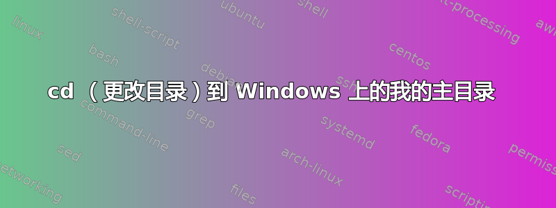 cd （更改目录）到 Windows 上的我的主目录 