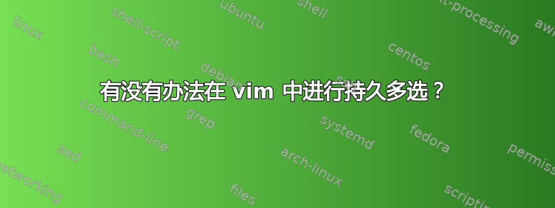 有没有办法在 vim 中进行持久多选？