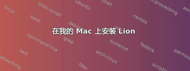 在我的 Mac 上安装 Lion