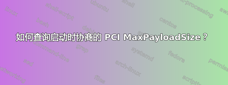 如何查询启动时协商的 PCI MaxPayloadSize？