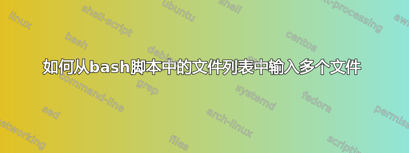 如何从bash脚本中的文件列表中输入多个文件