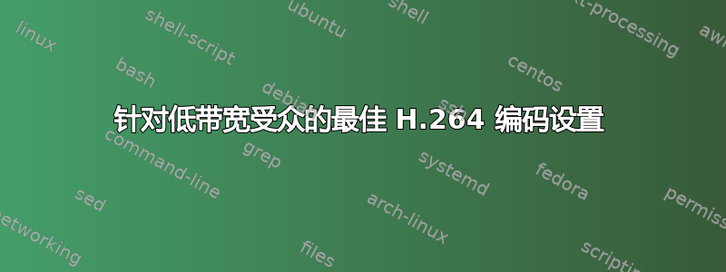 针对低带宽受众的最佳 H.264 编码设置