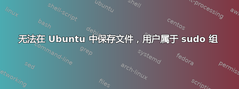 无法在 Ubuntu 中保存文件，用户属于 sudo 组