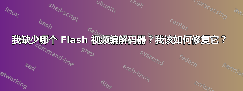 我缺少哪个 Flash 视频编解码器？我该如何修复它？