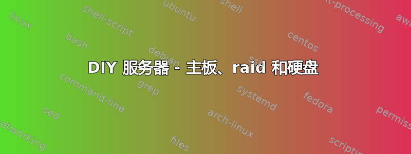 DIY 服务器 - 主板、raid 和硬盘