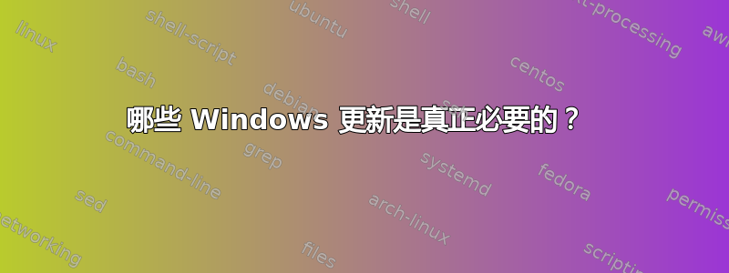 哪些 Windows 更新是真正必要的？ 