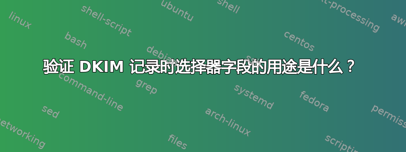 验证 DKIM 记录时选择器字段的用途是什么？