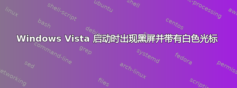 Windows Vista 启动时出现黑屏并带有白色光标