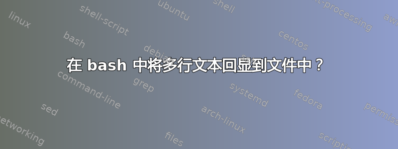 在 bash 中将多行文本回显到文件中？