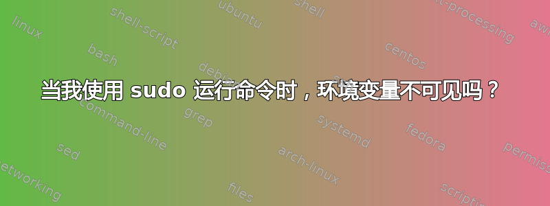 当我使用 sudo 运行命令时，环境变量不可见吗？