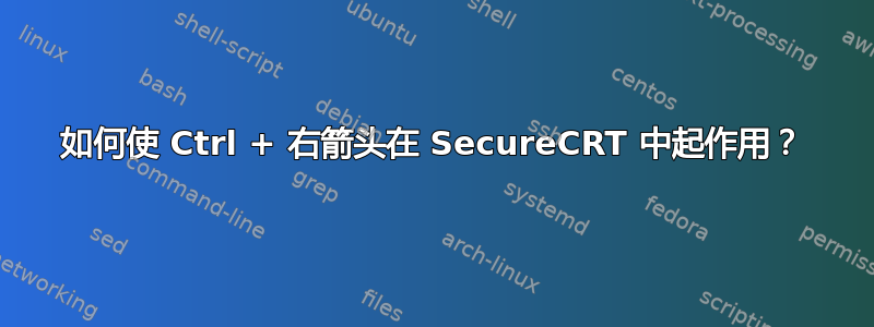 如何使 Ctrl + 右箭头在 SecureCRT 中起作用？