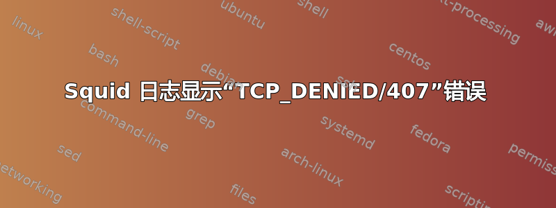 Squid 日志显示“TCP_DENIED/407”错误