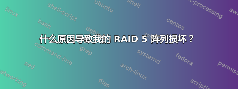 什么原因导致我的 RAID 5 阵列损坏？