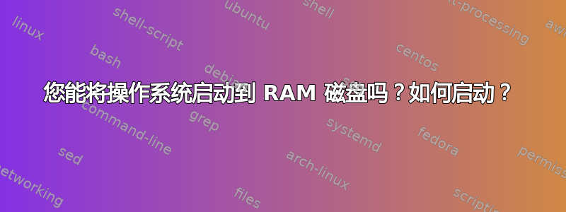 您能将操作系统启动到 RAM 磁盘吗？如何启动？