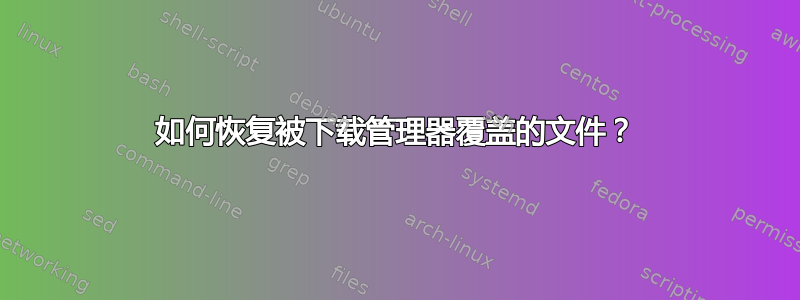 如何恢复被下载管理器覆盖的文件？