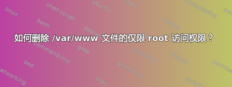 如何删除 /var/www 文件的仅限 root 访问权限？