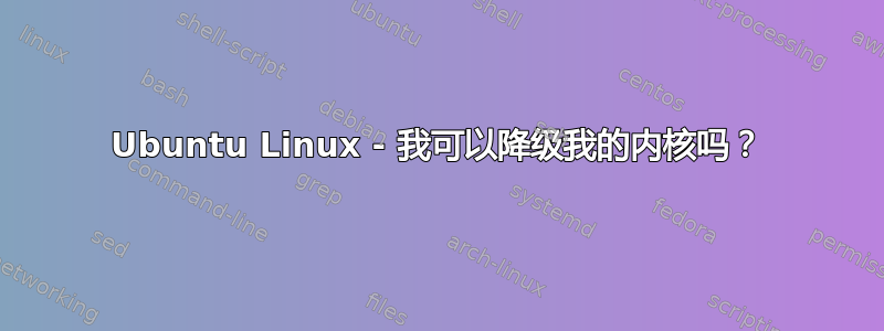 Ubuntu Linux - 我可以降级我的内核吗？