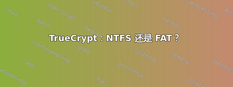 TrueCrypt：NTFS 还是 FAT？