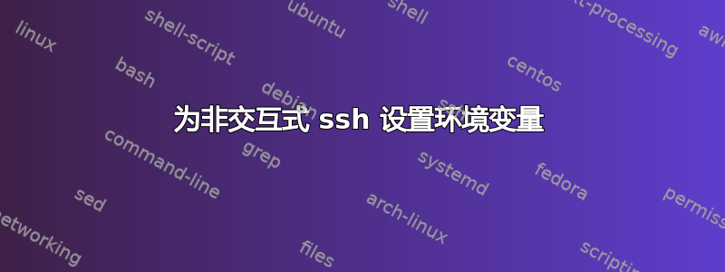 为非交互式 ssh 设置环境变量