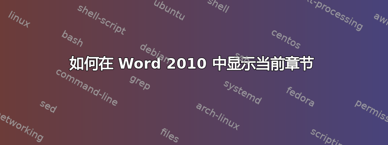 如何在 Word 2010 中显示当前章节