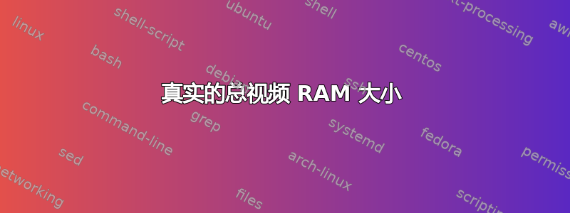 真实的总视频 RAM 大小