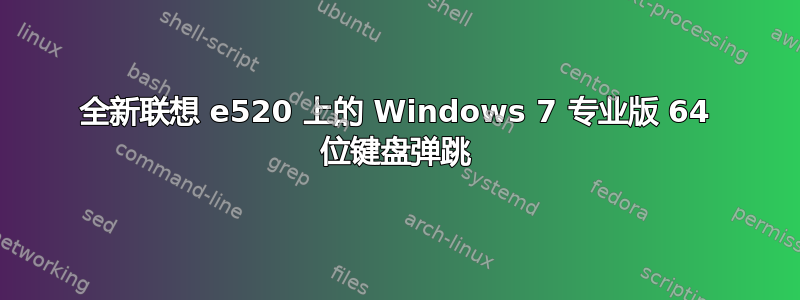 全新联想 e520 上的 Windows 7 专业版 64 位键盘弹跳