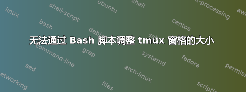 无法通过 Bash 脚本调整 tmux 窗格的大小