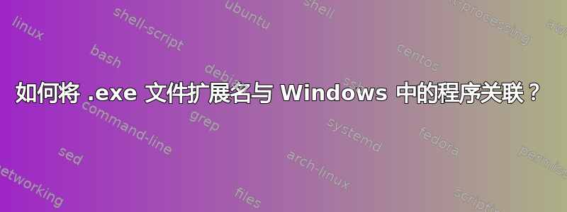 如何将 .exe 文件扩展名与 Windows 中的程序关联？