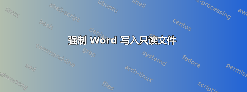 强制 Word 写入只读文件