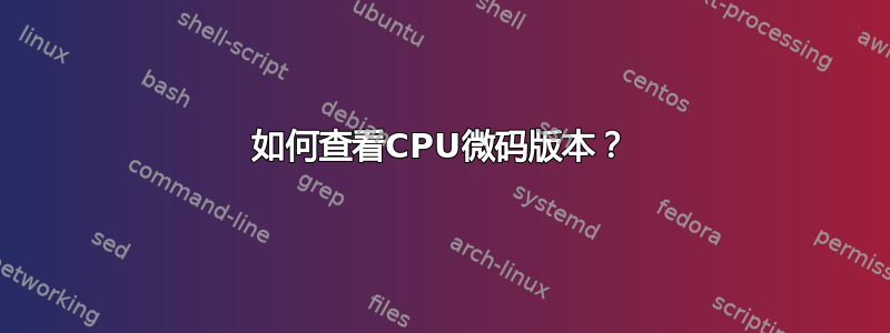 如何查看CPU微码版本？