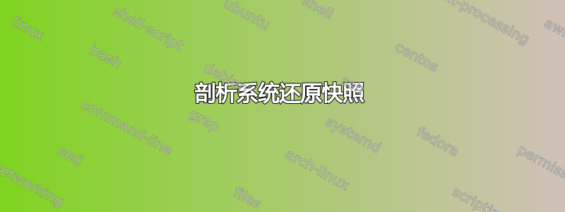 剖析系统还原快照