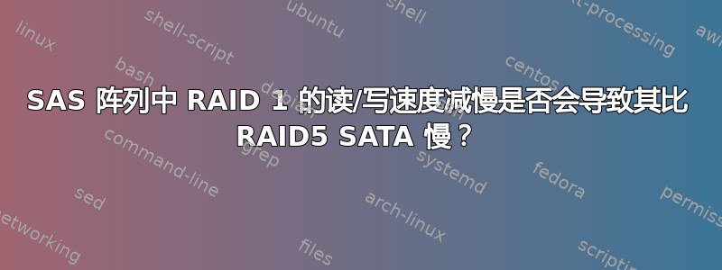 SAS 阵列中 RAID 1 的读/写速度减慢是否会导致其比 RAID5 SATA 慢？