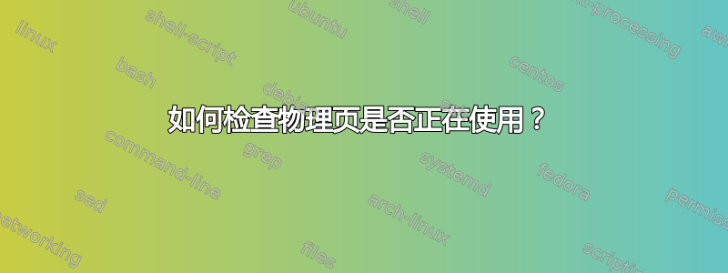 如何检查物理页是否正在使用？