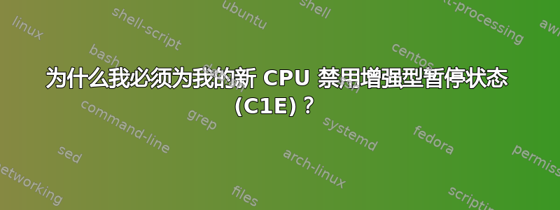 为什么我必须为我的新 CPU 禁用增强型暂停状态 (C1E)？