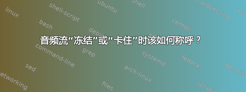 音频流“冻结”或“卡住”时该如何称呼？