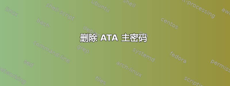 删除 ATA 主密码