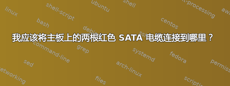 我应该将主板上的两根红色 SATA 电缆连接到哪里？