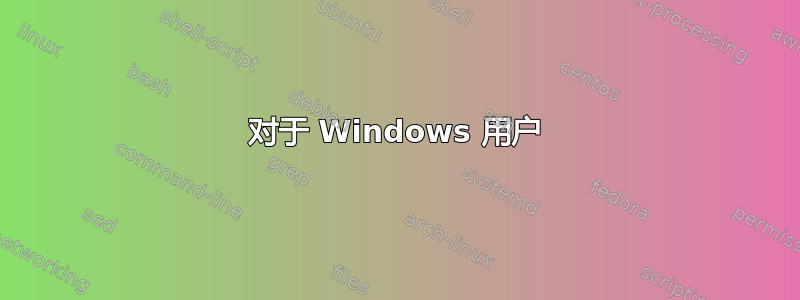 对于 Windows 用户