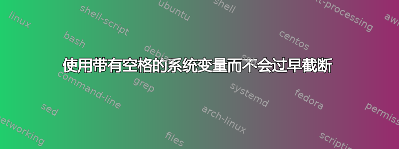 使用带有空格的系统变量而不会过早截断