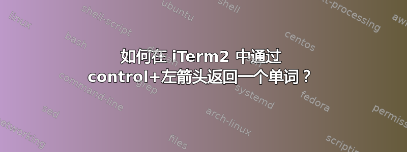 如何在 iTerm2 中通过 control+左箭头返回一个单词？