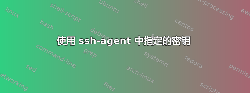 使用 ssh-agent 中指定的密钥