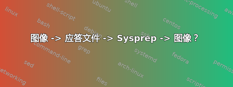 图像 -> 应答文件 -> Sysprep -> 图像？