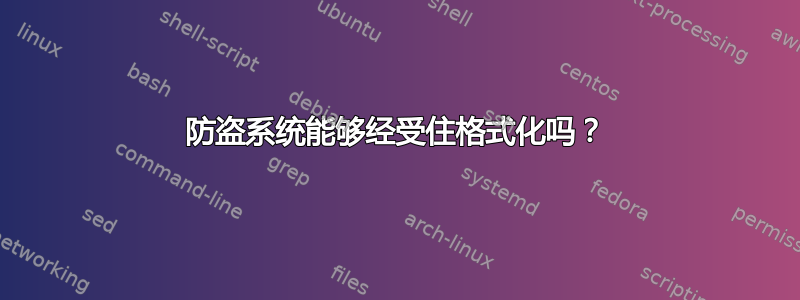 防盗系统能够经受住格式化吗？