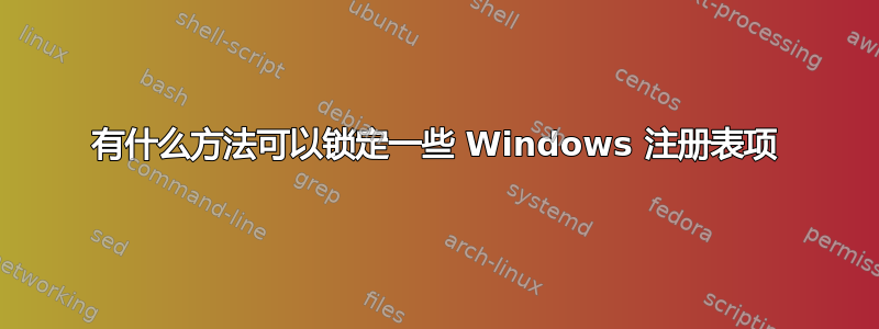 有什么方法可以锁定一些 Windows 注册表项