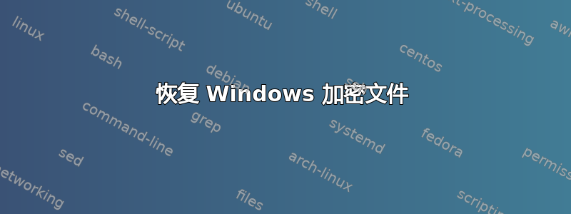 恢复 Windows 加密文件