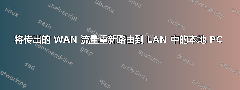 将传出的 WAN 流量重新路由到 LAN 中的本地 PC