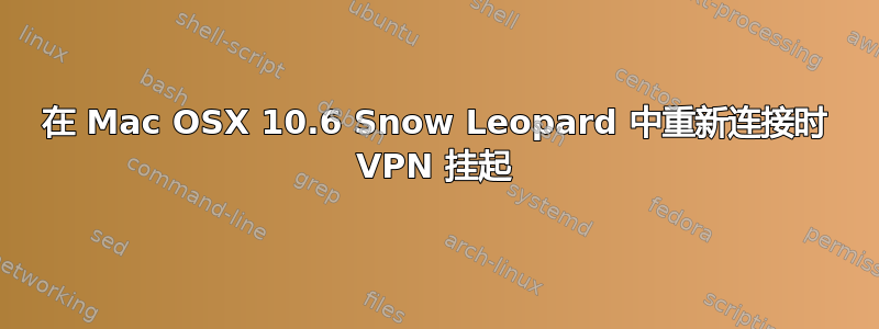 在 Mac OSX 10.6 Snow Leopard 中重新连接时 VPN 挂起