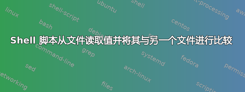 Shell 脚本从文件读取值并将其与另一个文件进行比较