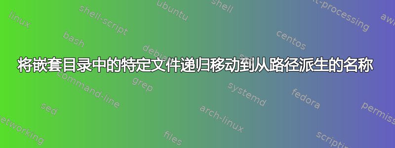 将嵌套目录中的特定文件递归移动到从路径派生的名称