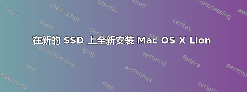 在新的 SSD 上全新安装 Mac OS X Lion